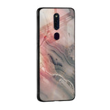 Pink And Grey Marble Glass Case For Oppo Reno8 5G