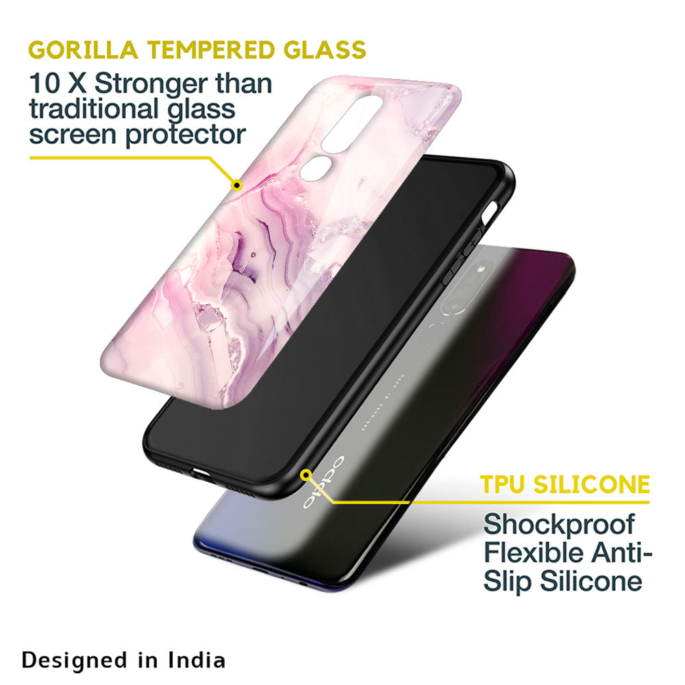 Diamond Pink Gradient Glass Case For Oppo F11 Pro