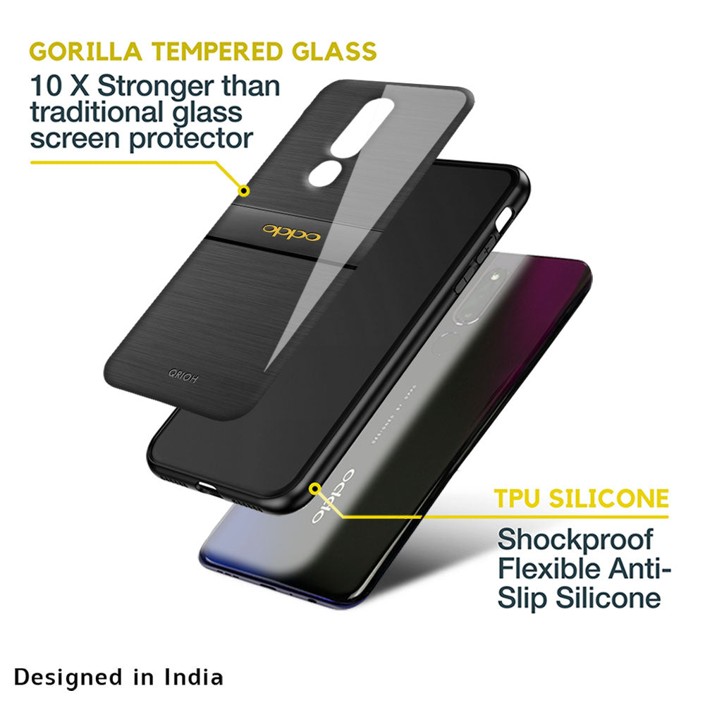 Grey Metallic Glass Case For OPPO A77s