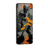 Camouflage Orange Glass Case For Oppo Reno8 5G