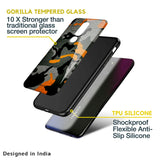Camouflage Orange Glass Case For Oppo Reno8 5G