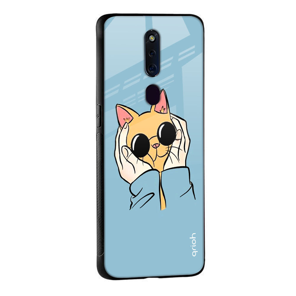 Adorable Cute Kitty Glass Case For Oppo F11 Pro