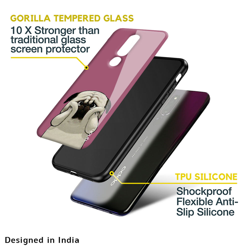 Funny Pug Face Glass Case For Oppo A36