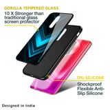 Vertical Blue Arrow Glass Case For Poco M5