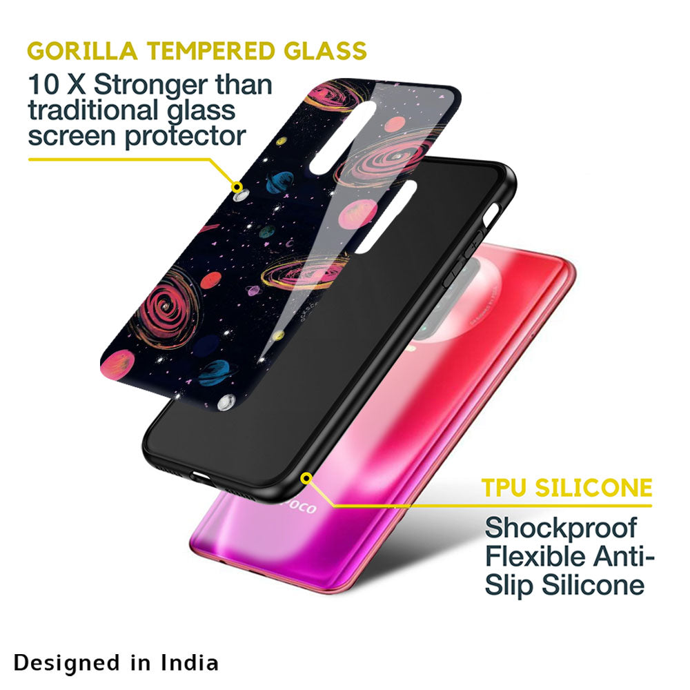 Galaxy In Dream Glass Case For Poco M5