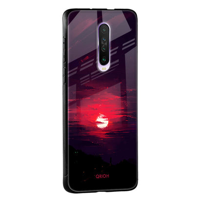Morning Red Sky Glass Case For Poco X2
