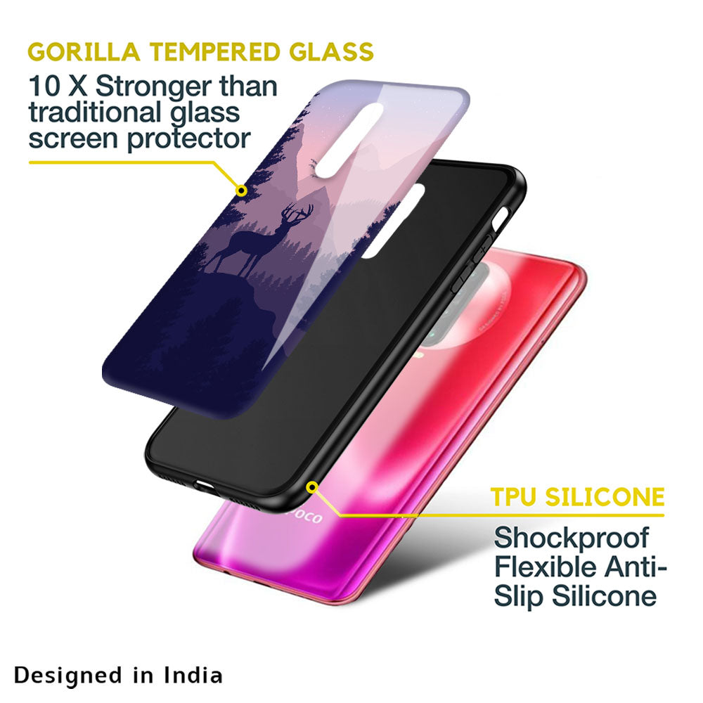 Deer In Night Glass Case For Poco M4 Pro
