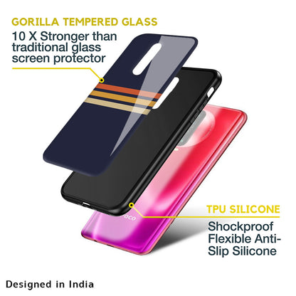 Tricolor Stripes Glass Case For Poco F4 5G