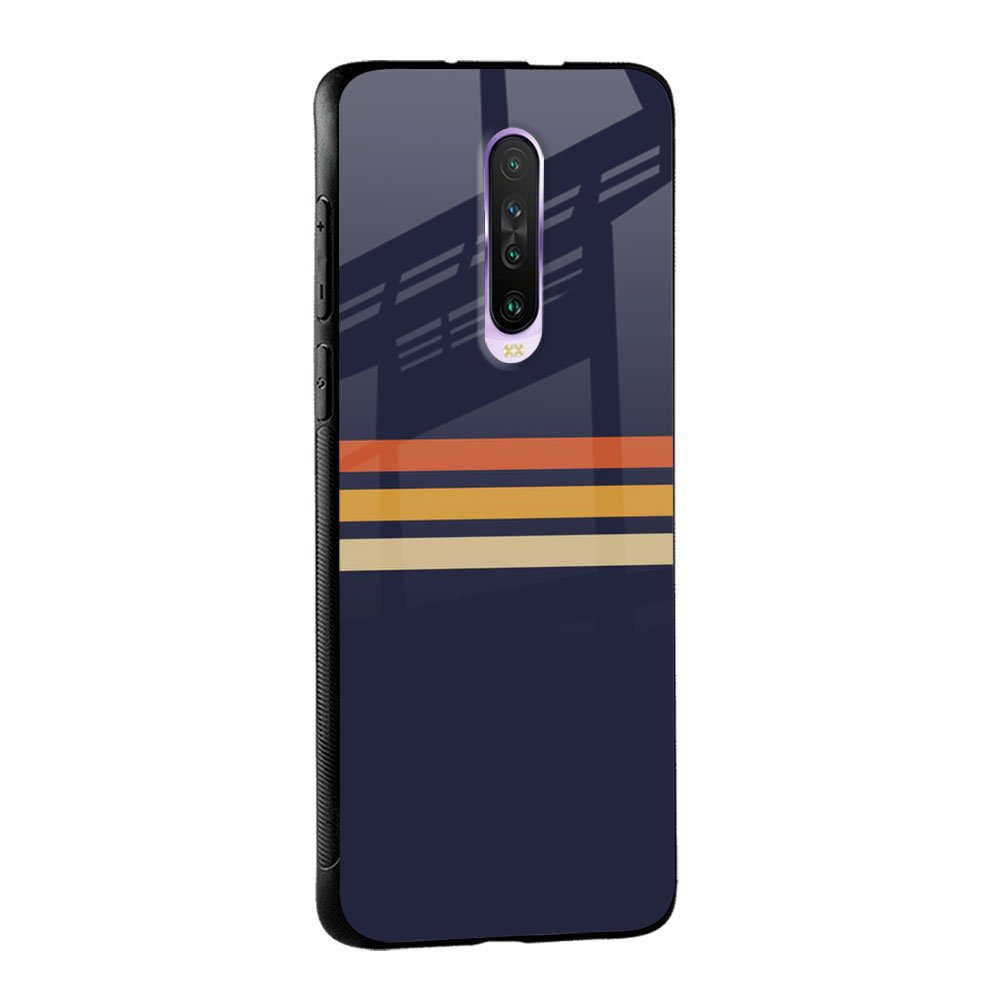 Tricolor Stripes Glass Case For Poco M4 5G
