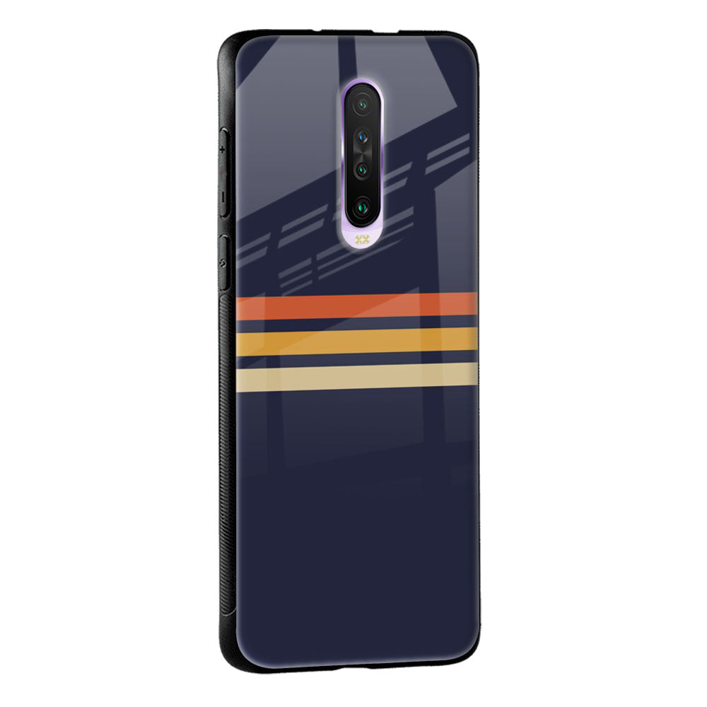 Tricolor Stripes Glass Case For Poco M2 Pro