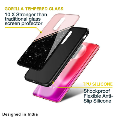 Marble Texture Pink Glass Case For Poco F4 5G