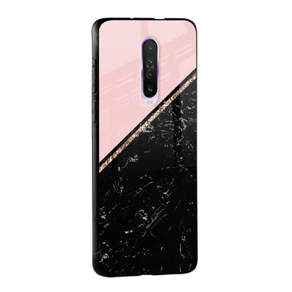 Marble Texture Pink Glass Case For Poco M4 5G