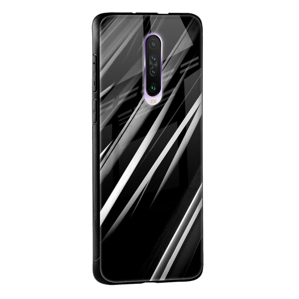 Black & Grey Gradient Glass Case For Poco X2