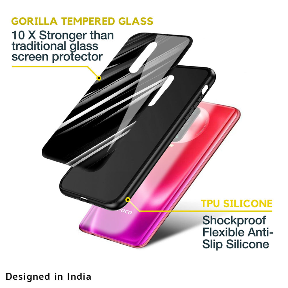 Black & Grey Gradient Glass Case For Poco M4 5G