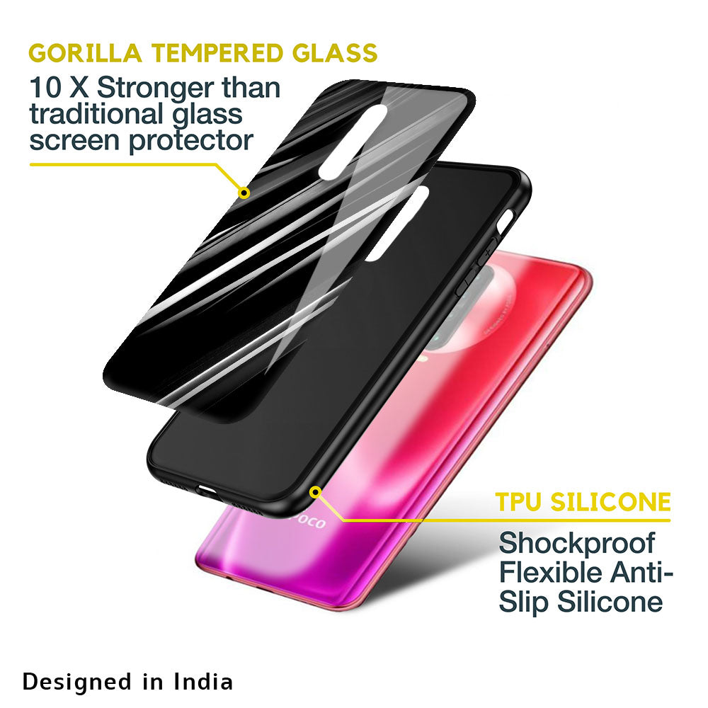 Black & Grey Gradient Glass Case For Poco M2 Pro