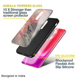 Pink And Grey Marble Glass Case For Poco M5