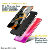 Camouflage Orange Glass Case For Poco M5