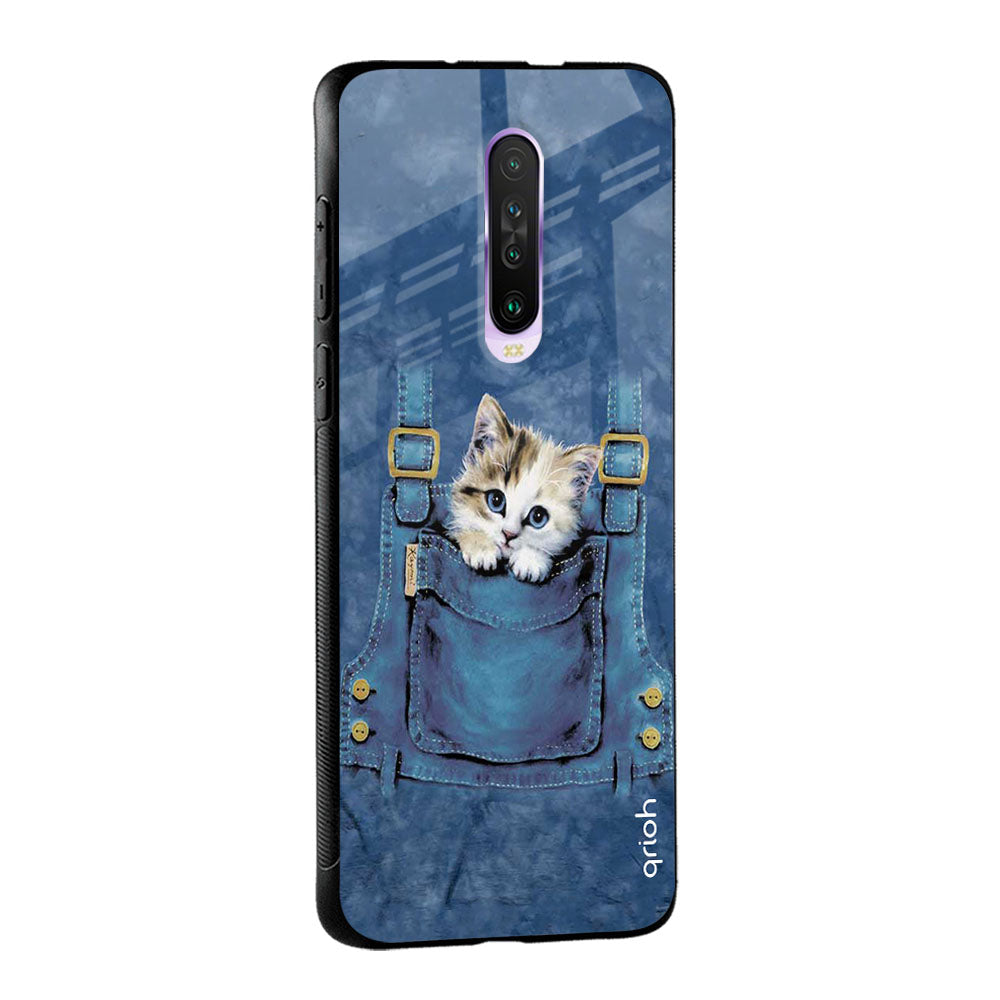 Kitty In Pocket Glass Case For Poco M5