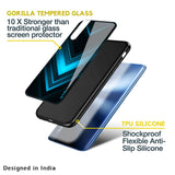 Vertical Blue Arrow Glass Case For Realme 9 5G