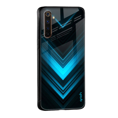 Vertical Blue Arrow Glass Case For Realme 9 5G