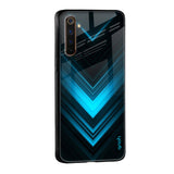 Vertical Blue Arrow Glass Case For Realme 9 5G