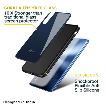 Overshadow Blue Glass Case For Realme 9i