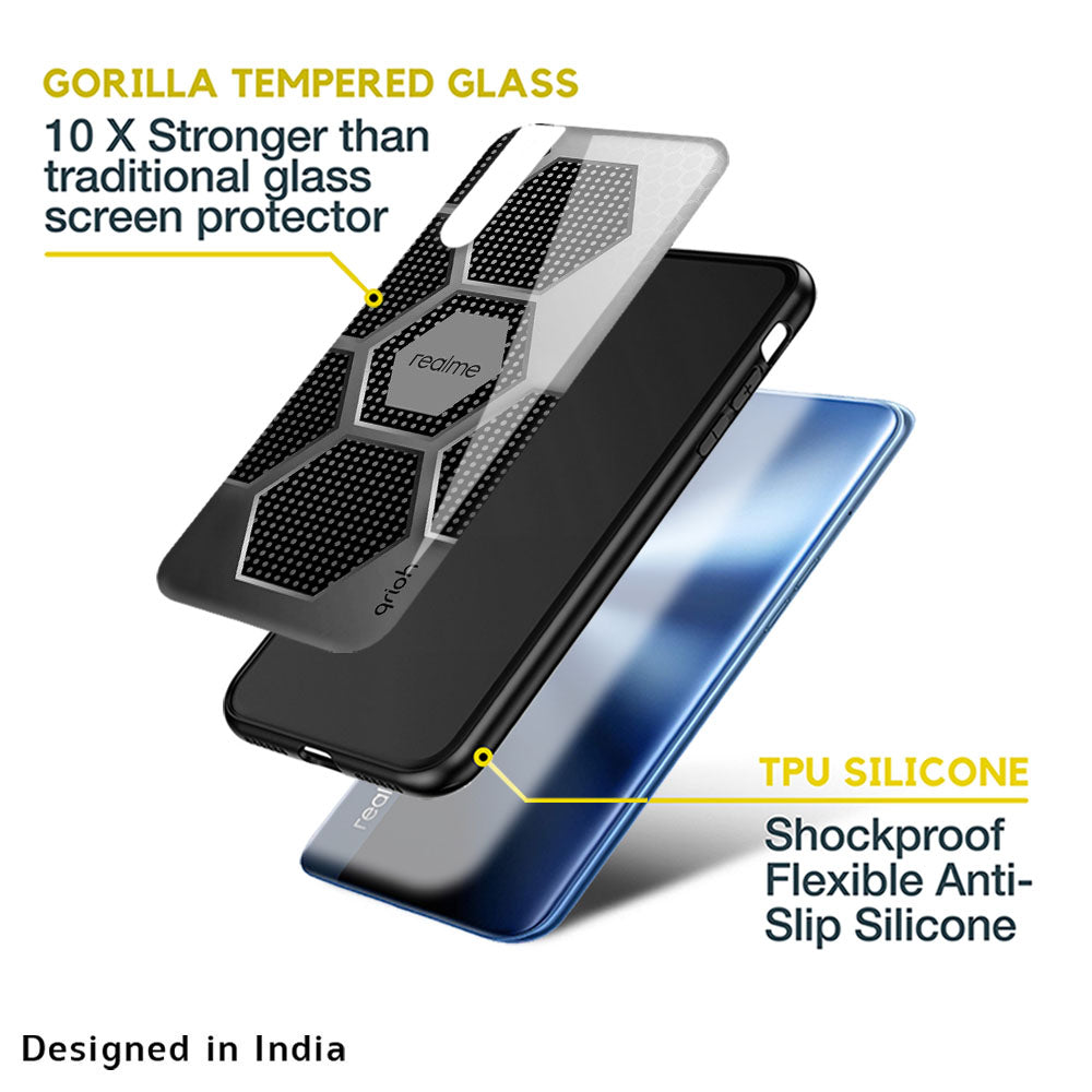 Hexagon Style Glass Case For Realme 10 Pro 5G