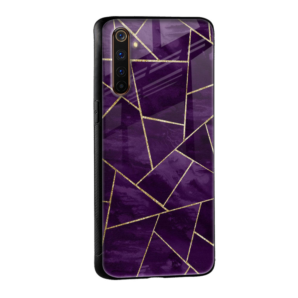 Geometric Purple Glass Case For Realme 9 5G