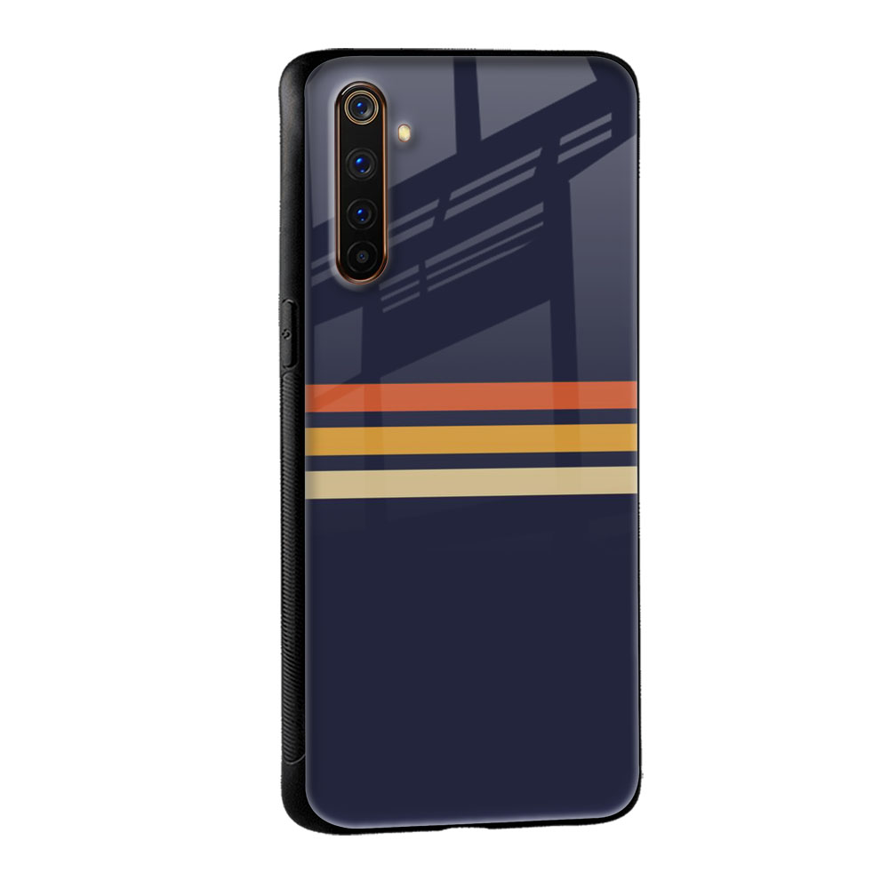Tricolor Stripes Glass Case For Realme 9 Pro Plus
