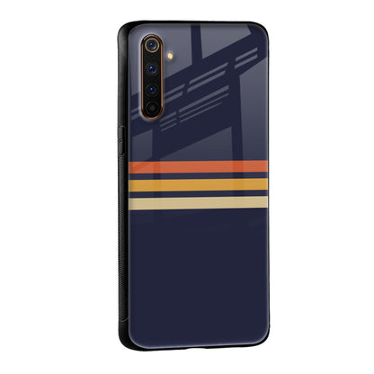 Tricolor Stripes Glass Case For Realme C33
