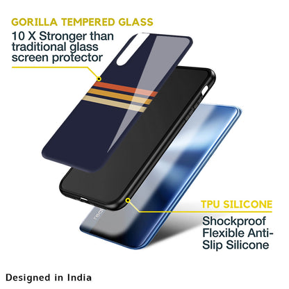 Tricolor Stripes Glass Case For Realme 9