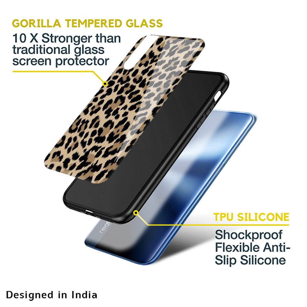 Leopard Seamless Glass Case For Realme 9 Pro Plus