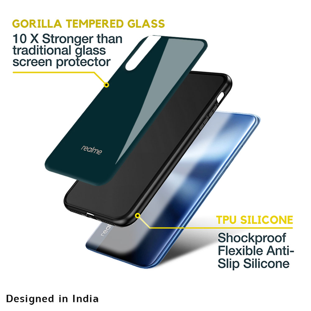 Hunter Green Glass Case For Realme 8 Pro