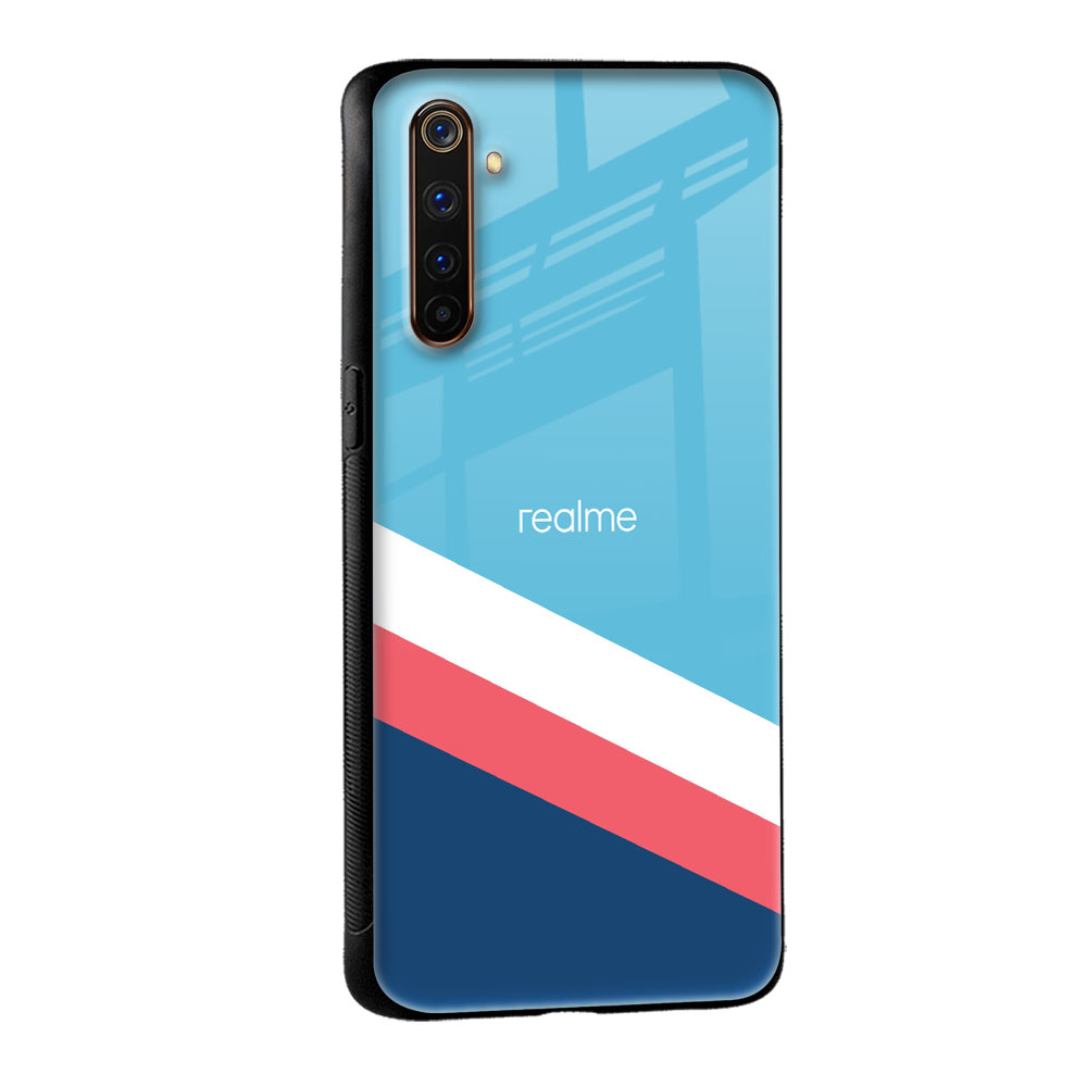 Pink & White Stripes Glass Case For Realme 10 Pro Plus 5G
