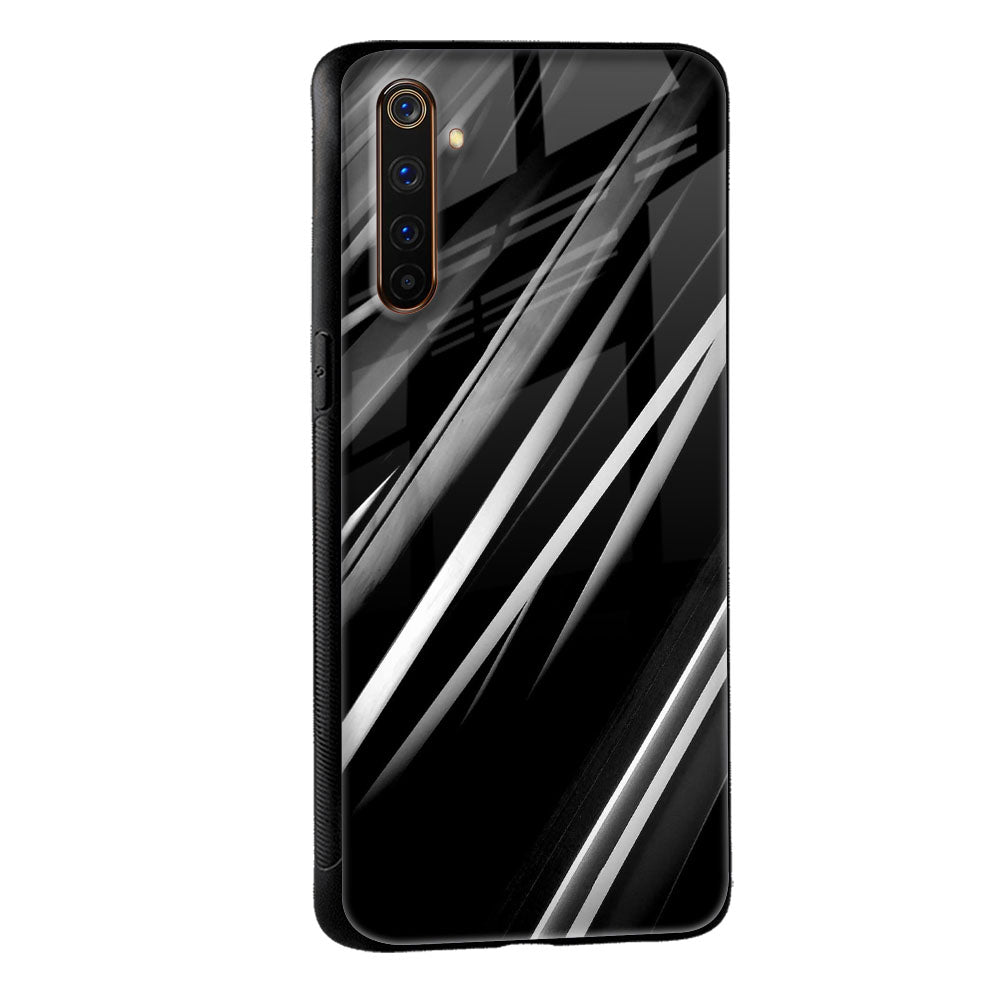 Black & Grey Gradient Glass Case For Realme C2