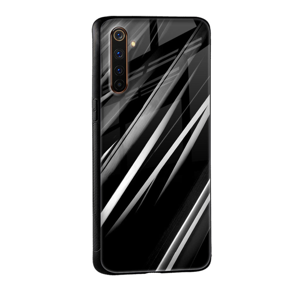 Black & Grey Gradient Glass Case For Realme 8
