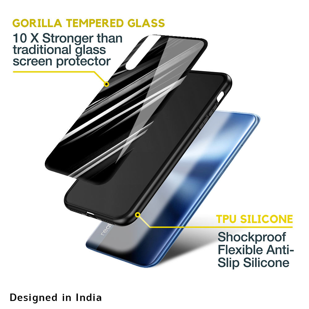 Black & Grey Gradient Glass Case For Realme 9i