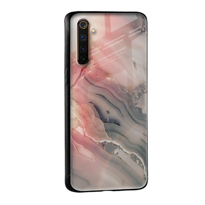 Pink And Grey Marble Glass Case For Realme 9 5G