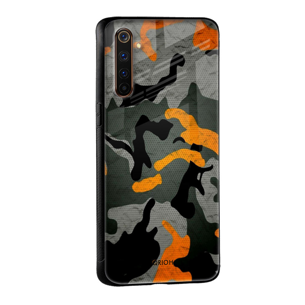 Camouflage Orange Glass Case For Realme GT Neo3