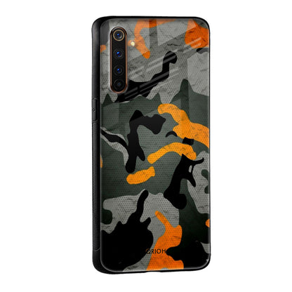 Camouflage Orange Glass Case For Realme GT Neo3