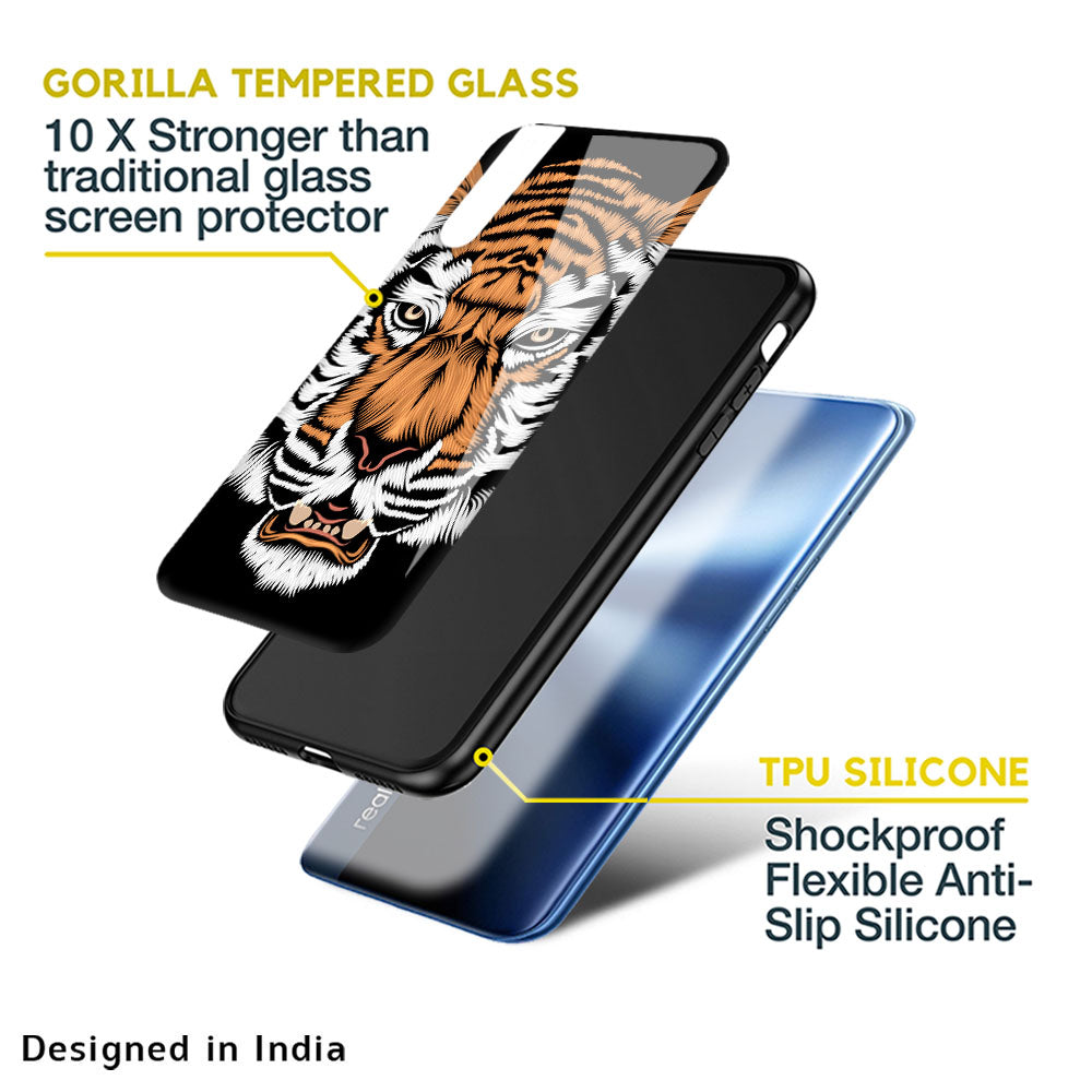 Angry Tiger Glass Case For Realme 9 5G