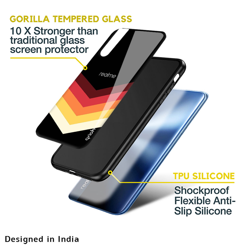 Abstract Arrow Pattern Glass Case For Realme 9 Pro 5G