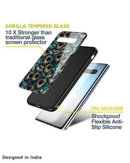 Peacock Feathers Glass case for Samsung Galaxy M12