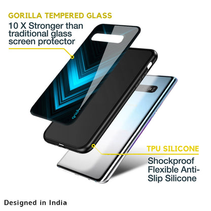 Vertical Blue Arrow Glass Case For Samsung Galaxy M13