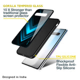 Vertical Blue Arrow Glass Case For Samsung Galaxy S10E