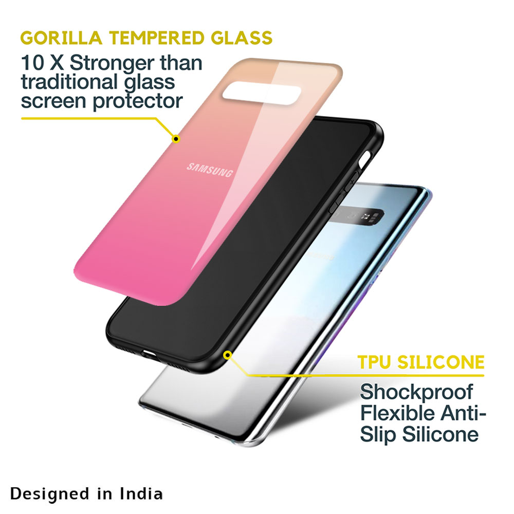 Pastel Pink Gradient Glass Case For Samsung Galaxy M13 5G