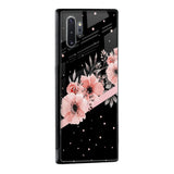 Floral Black Band Glass Case For Samsung Galaxy M13