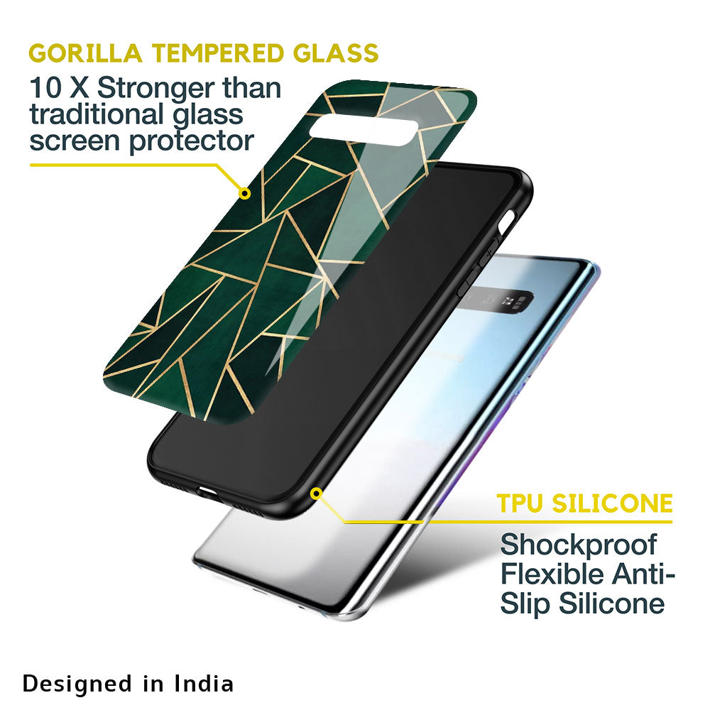 Abstract Green Glass Case For Samsung Galaxy S10 Plus