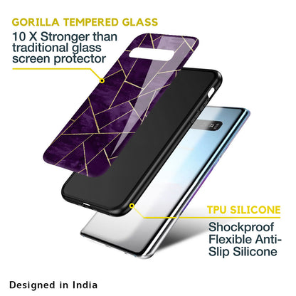 Geometric Purple Glass Case For Samsung Galaxy S10 Plus