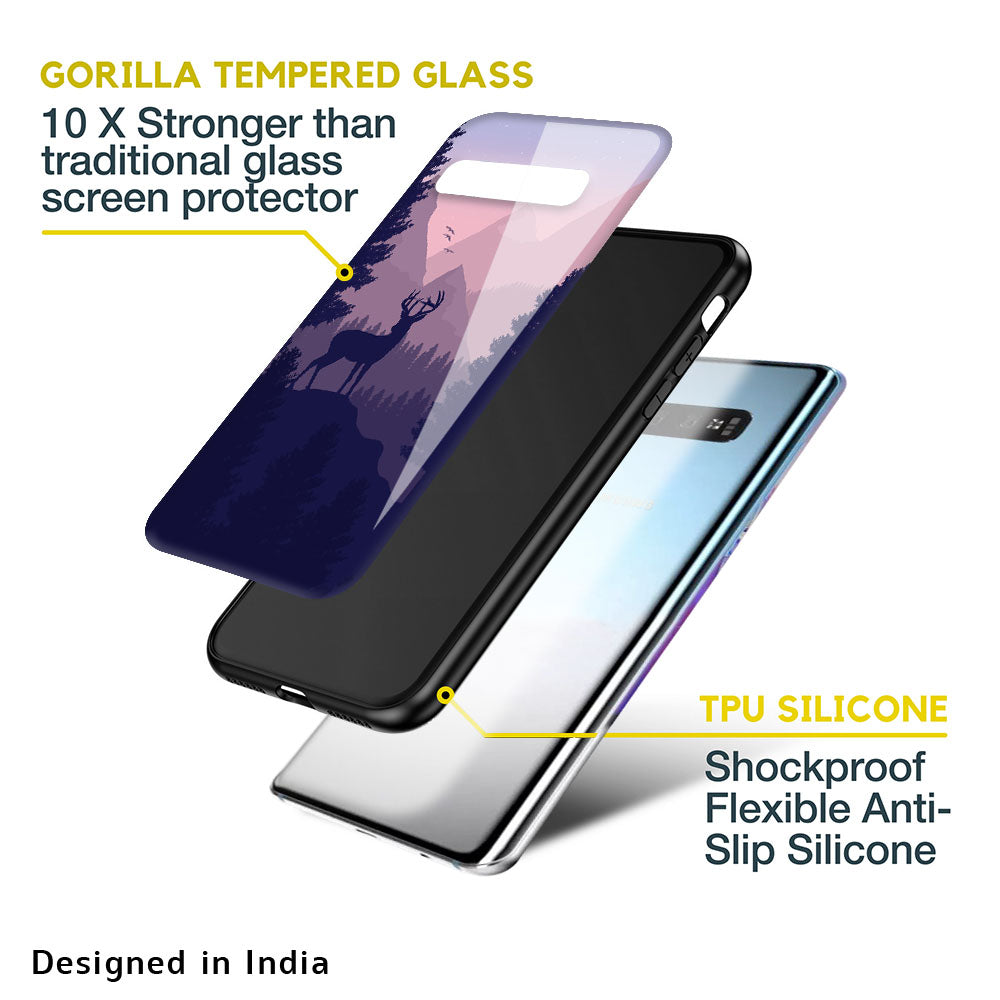 Deer In Night Glass Case For Samsung Galaxy F41